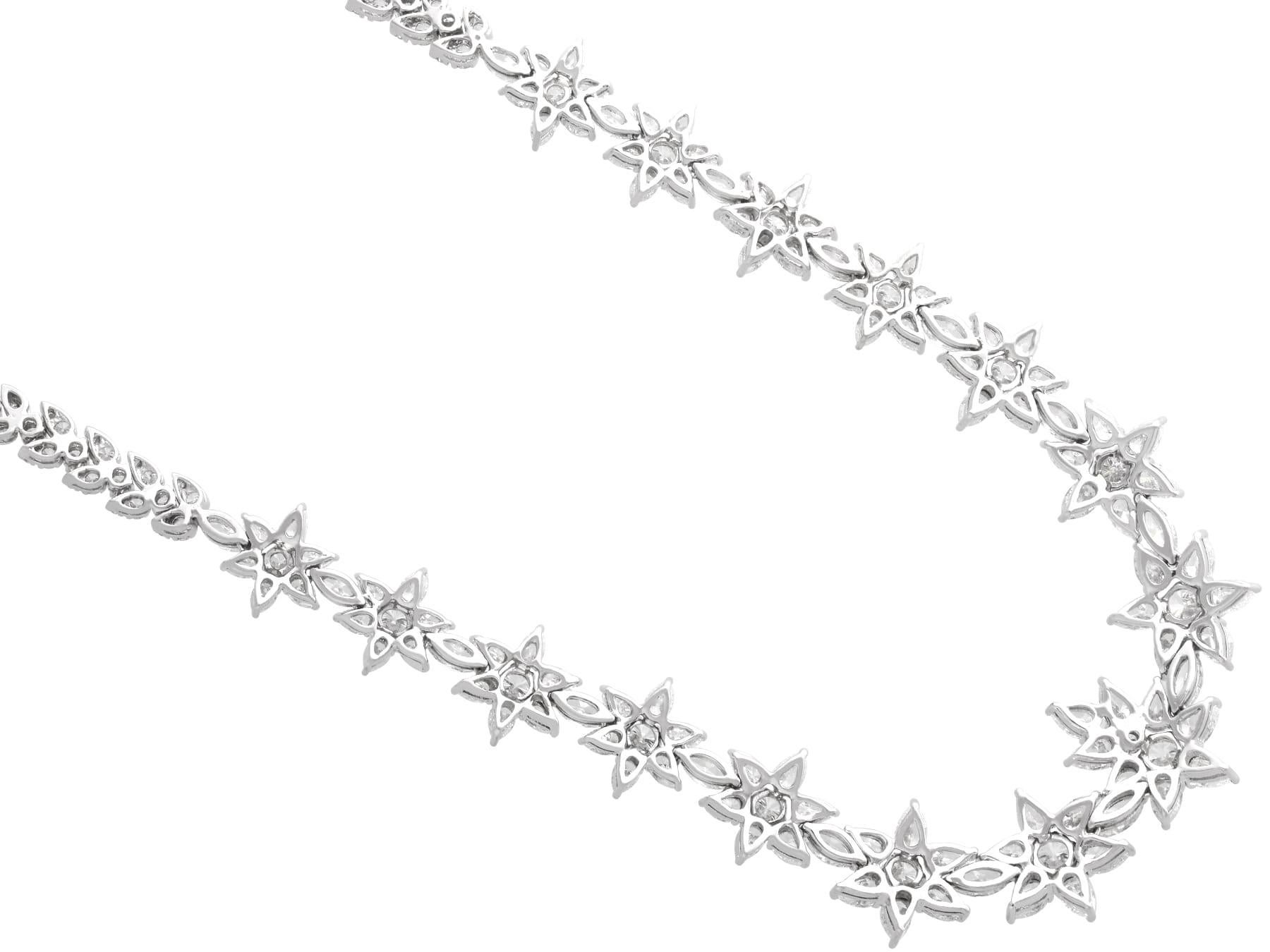 Vintage 38.35 Carat Diamond and 18k White Gold Necklace Circa 1980 en vente 5