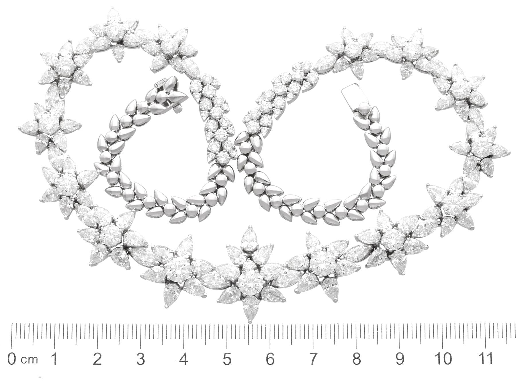 Vintage 38.35 Carat Diamond and 18k White Gold Necklace Circa 1980 en vente 6