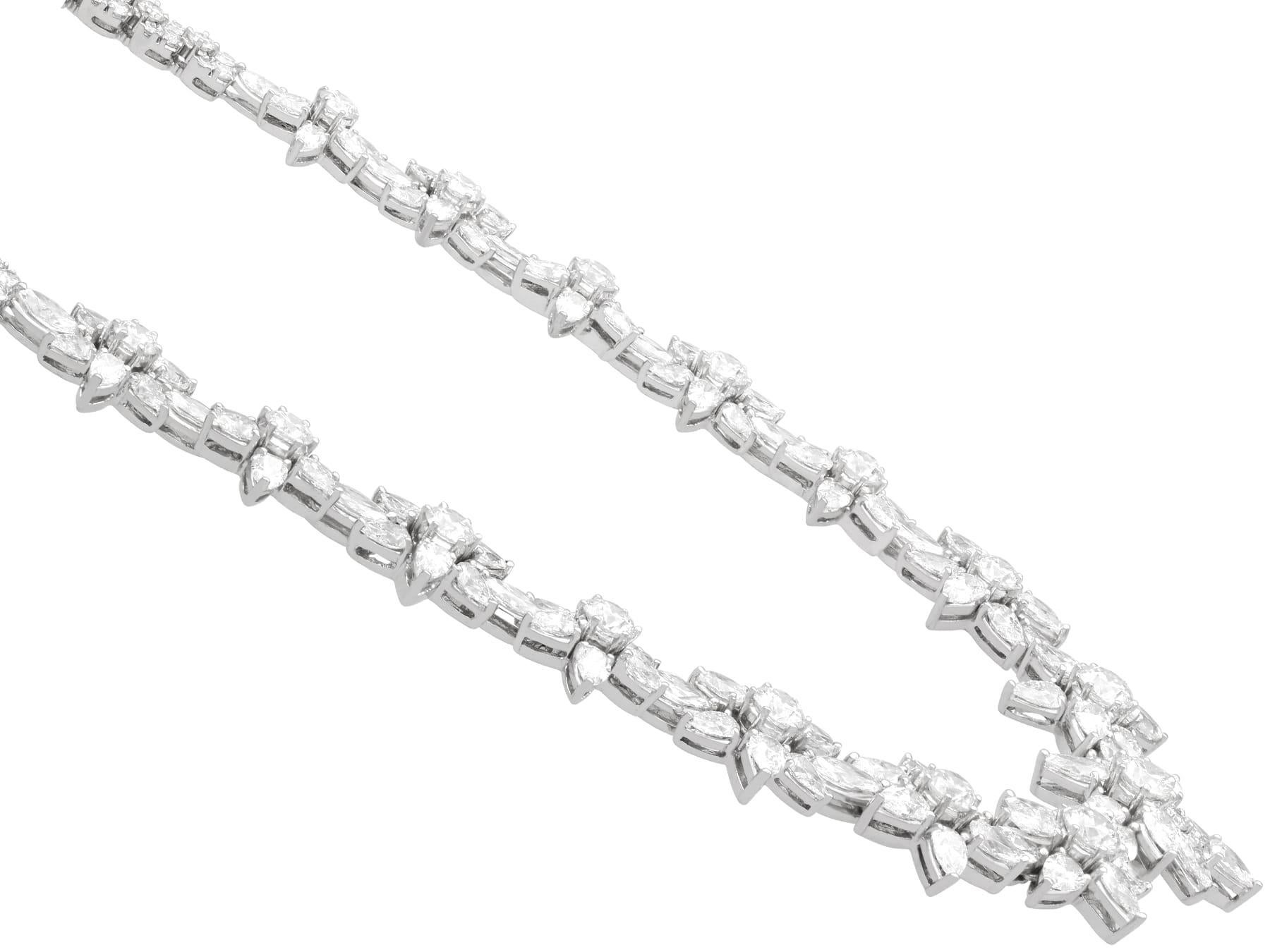 Vintage 38.35 Carat Diamond and 18k White Gold Necklace Circa 1980 en vente 4
