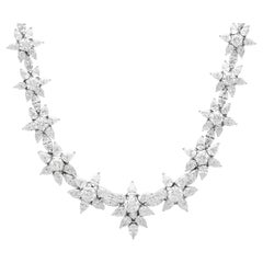Vintage 38.35 Carat Diamond and 18k White Gold Necklace Circa 1980