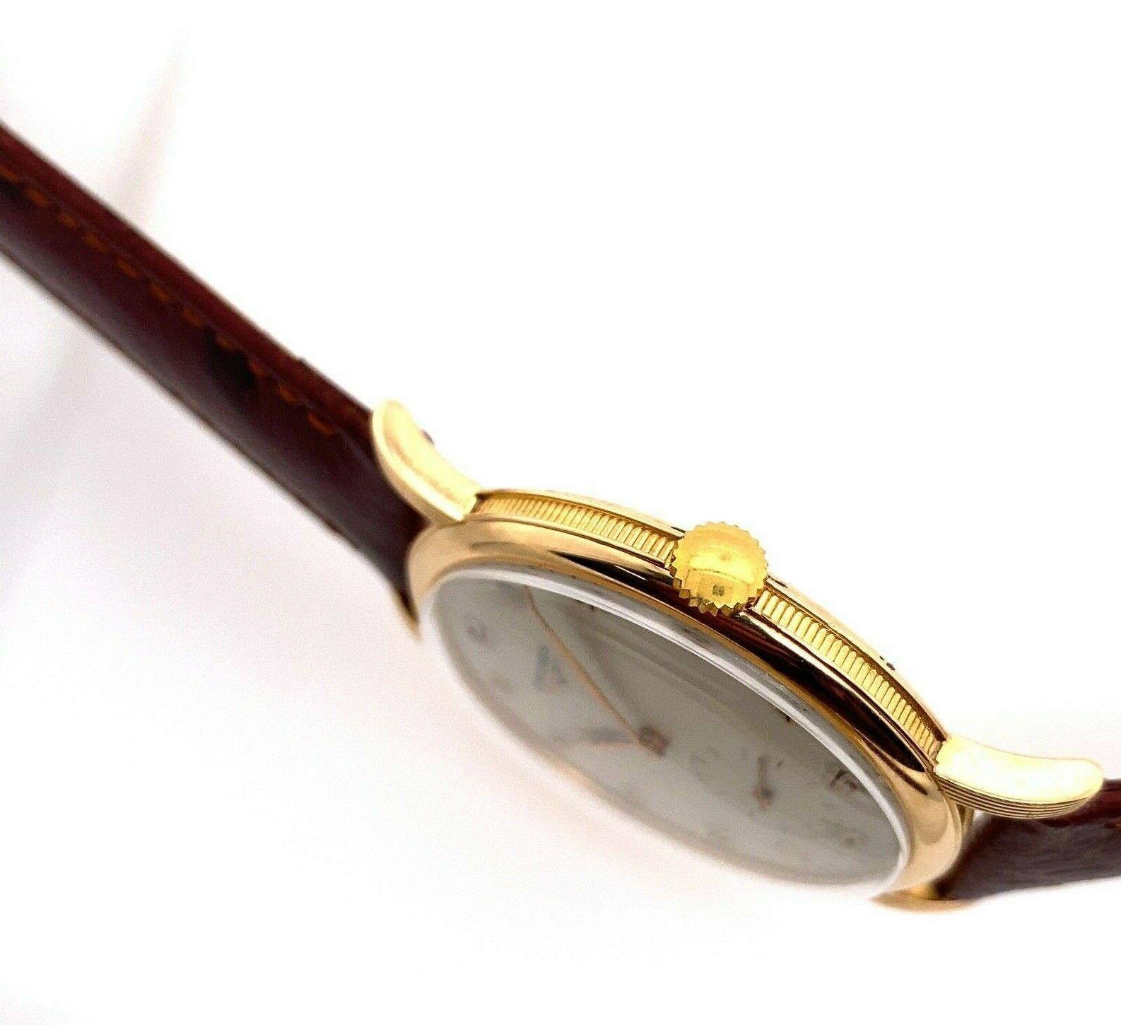 Vintage 38mm Longines Mechanische Vintage-Armbanduhr in 18ct Rosy/Gelbgold im Angebot 1