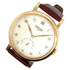Vintage 38mm Longines Mechanische Vintage-Armbanduhr in 18ct Roségold