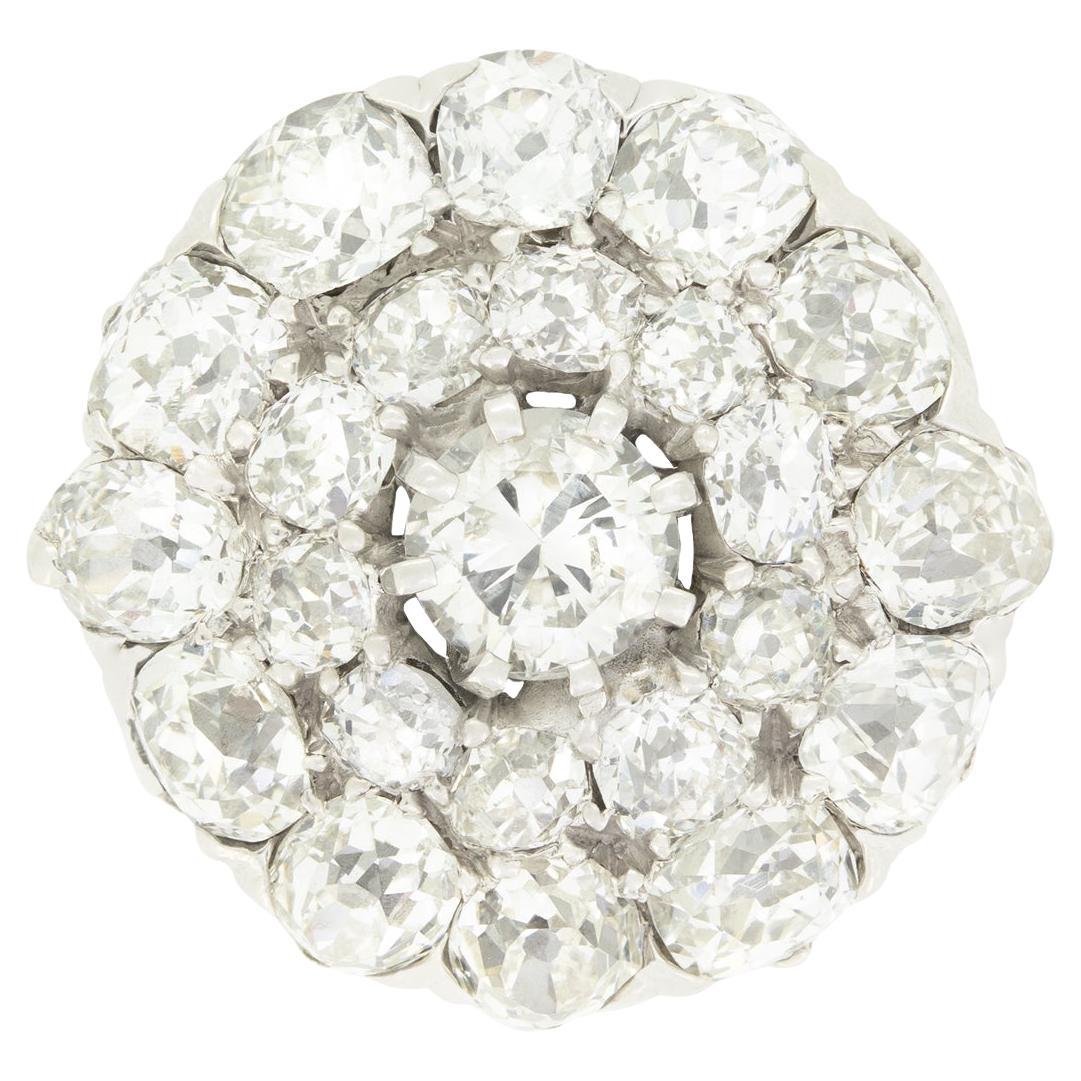 Vintage 3.90ct Diamond Cluster Ring, c.1950s en vente