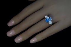 Vintage 3.92 Ct Ceylon Sapphire 1.33 Ct Diamond Ring