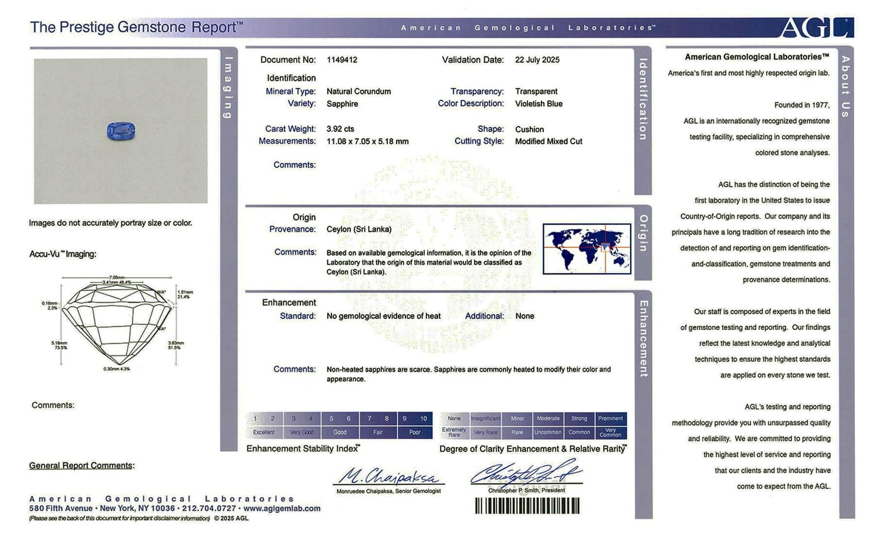 Anillo vintage de zafiro de Ceilán de 3,92 qt y diamantes de 1,33 qt en venta 1