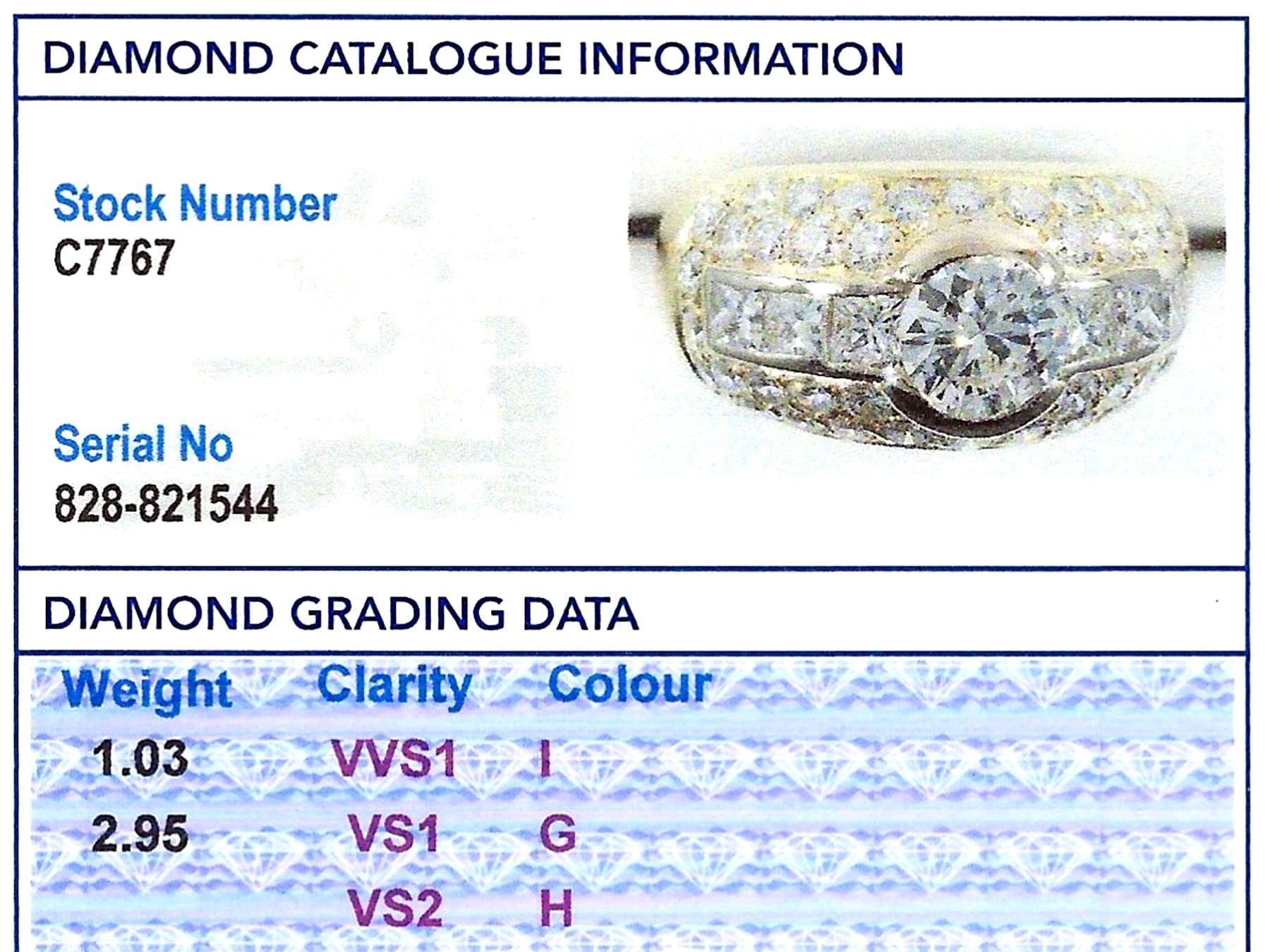 Vintage 3.98 Carat Diamond and 18 Karat Yellow Gold Ring For Sale 6