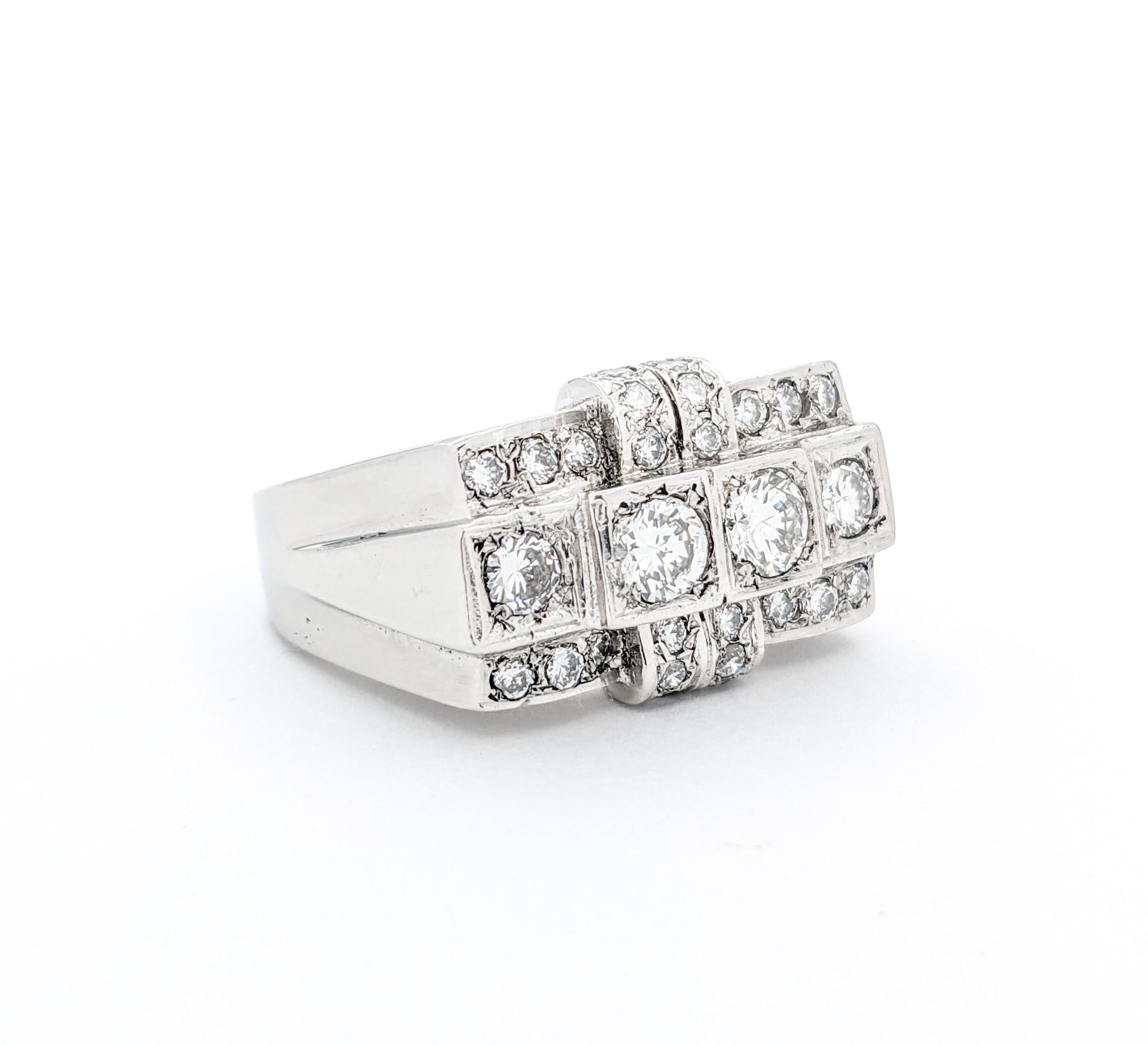 Vintage 3ctw Diamond Ring In Platinum In Excellent Condition For Sale In Bloomington, MN