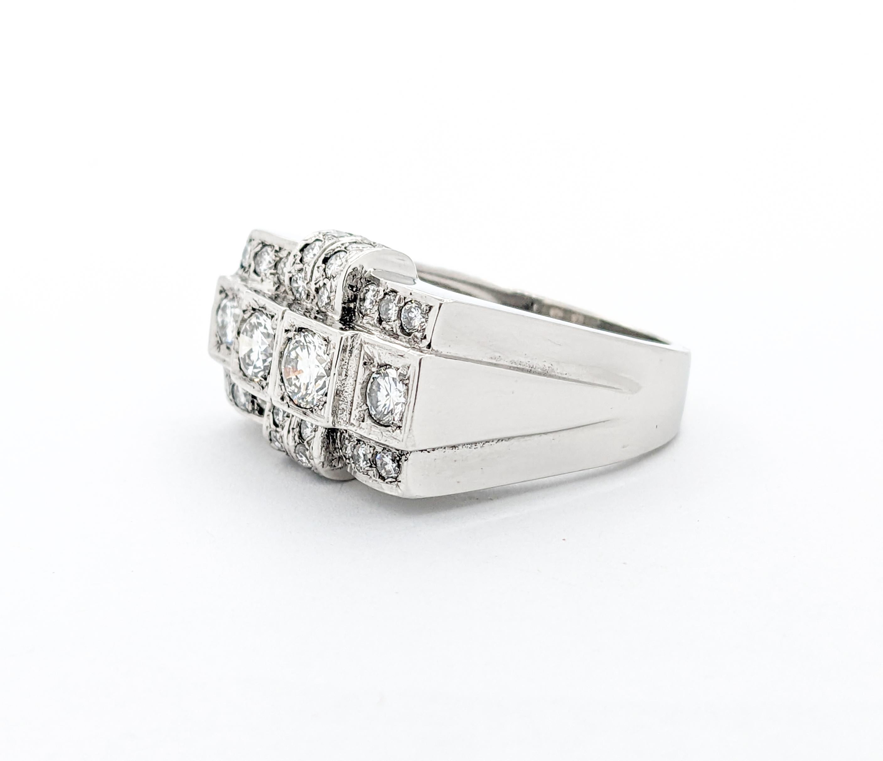 Vintage 3ctw Diamond Ring In Platinum For Sale 2