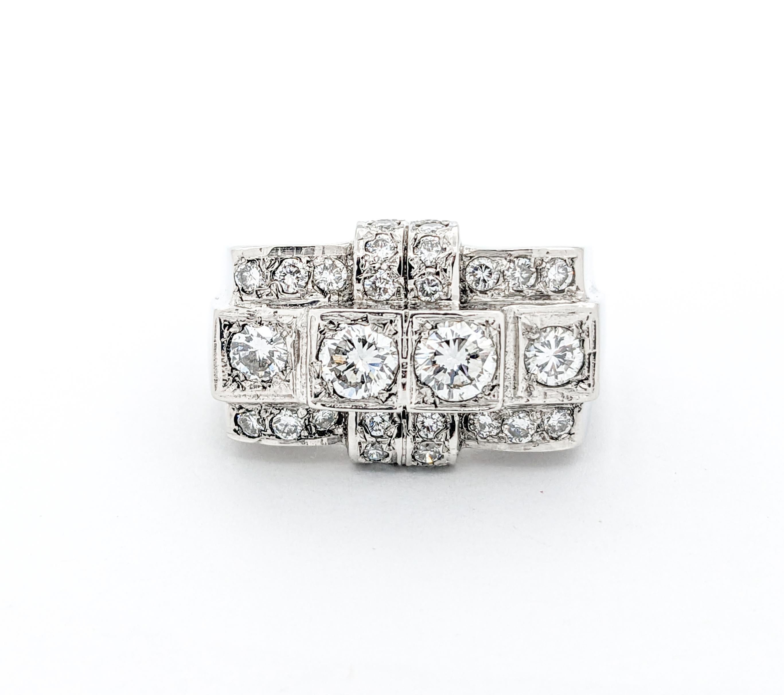 Vintage 3ctw Diamond Ring In Platinum For Sale 3