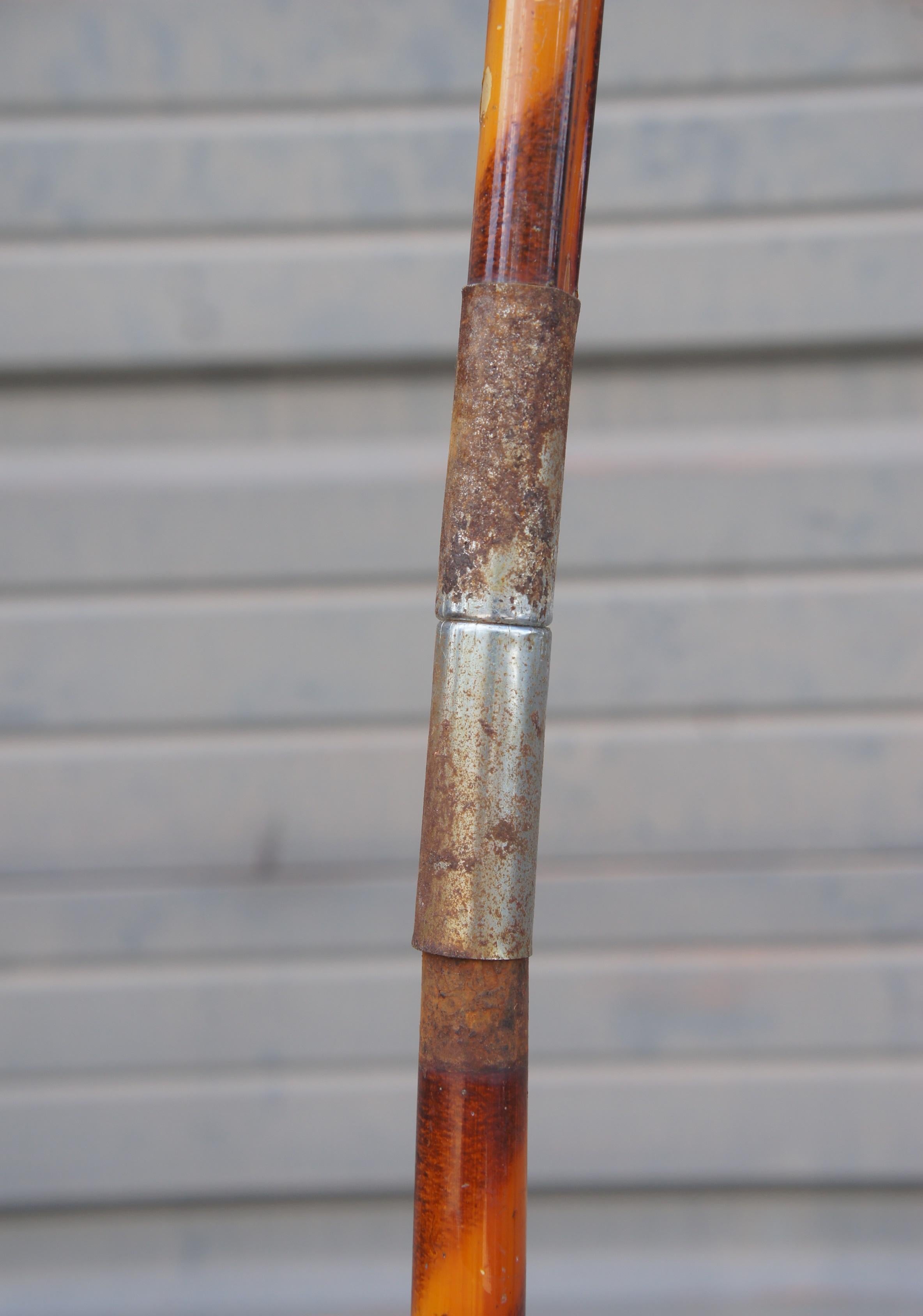 Vintage 3pc West Point Scorched Bamboo 13ft Crappie Fishing Pole Fly Rod & Tube 6