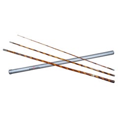 Vintage 3pc West Point Scorched Bamboo 13ft Crappie Fishing Pole Fly Rod & Tube