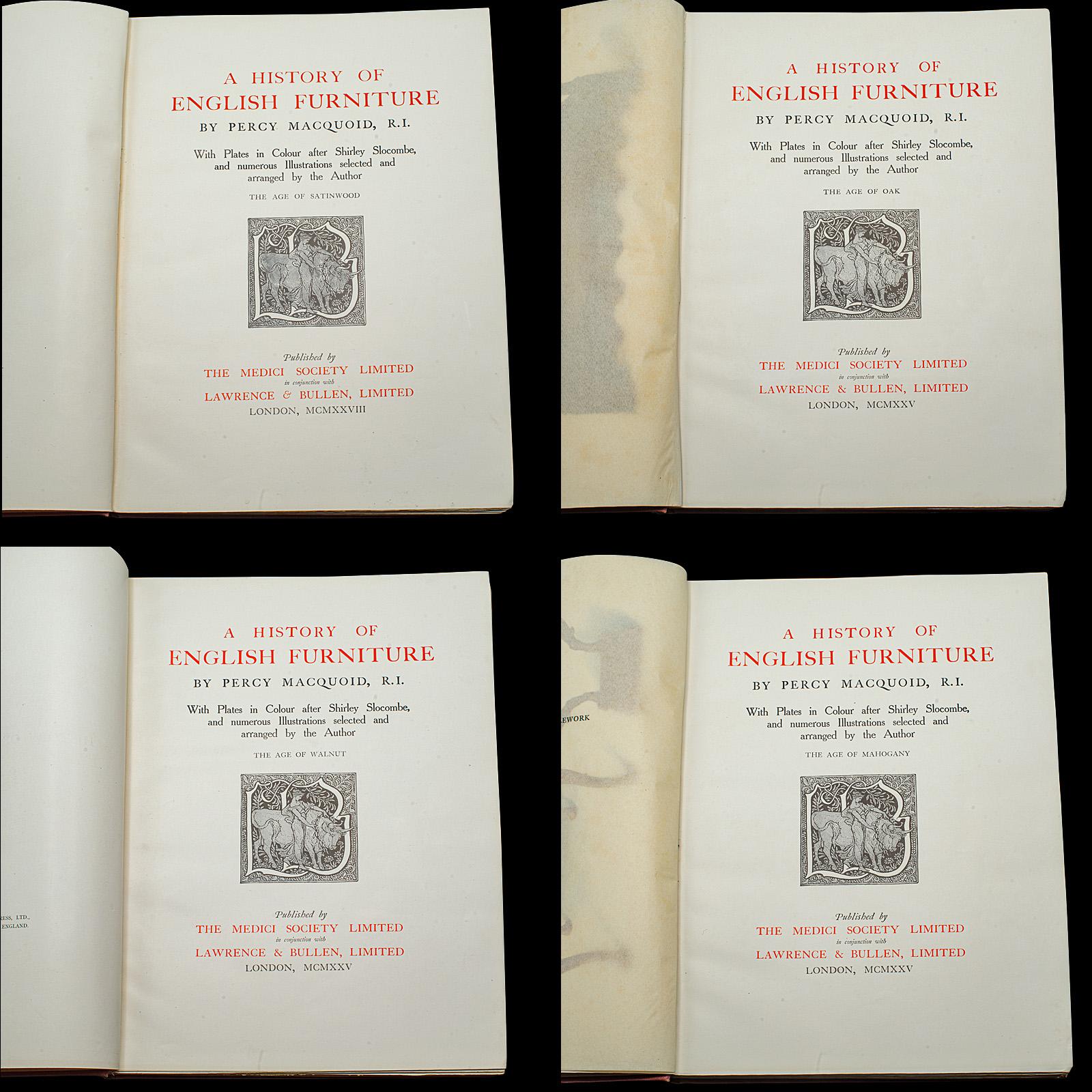 4er-Bücher-Set Vintage-Möbel-Set, Geschichte britischer Möbel, Englisch, Referenz, Macquoid (Art déco) im Angebot
