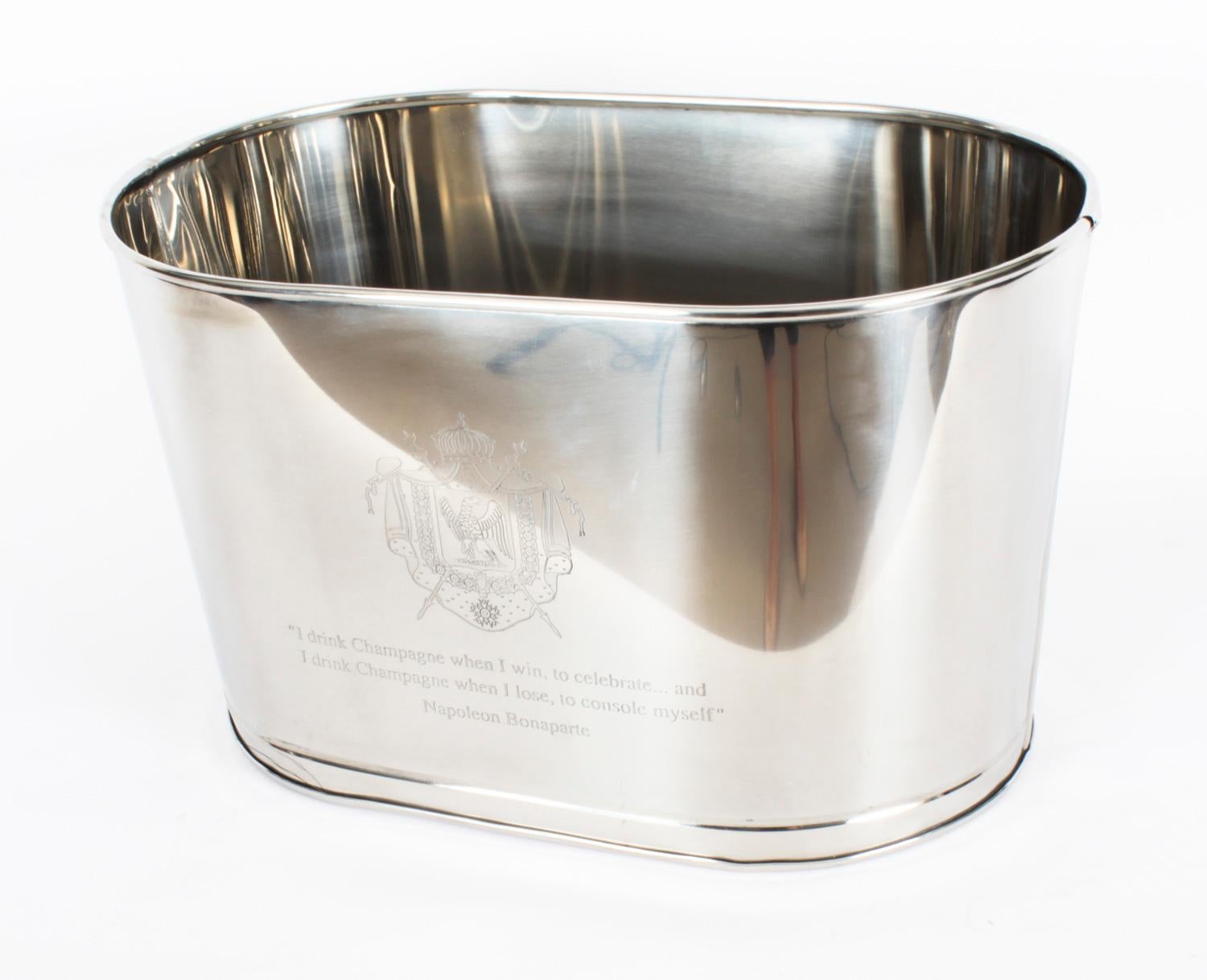 Vintage 4 Bottle Silver Plated Wine Cooler Ice Bucket 20th Century 7
