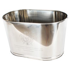 Used 4 Bottle Silver Plated Wine Cooler Ice Bucket 20th Century 