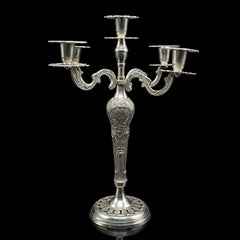 Vintage 4 Branch Candlestick, Candelabra, Table Centrepiece, Art Deco, C.1940