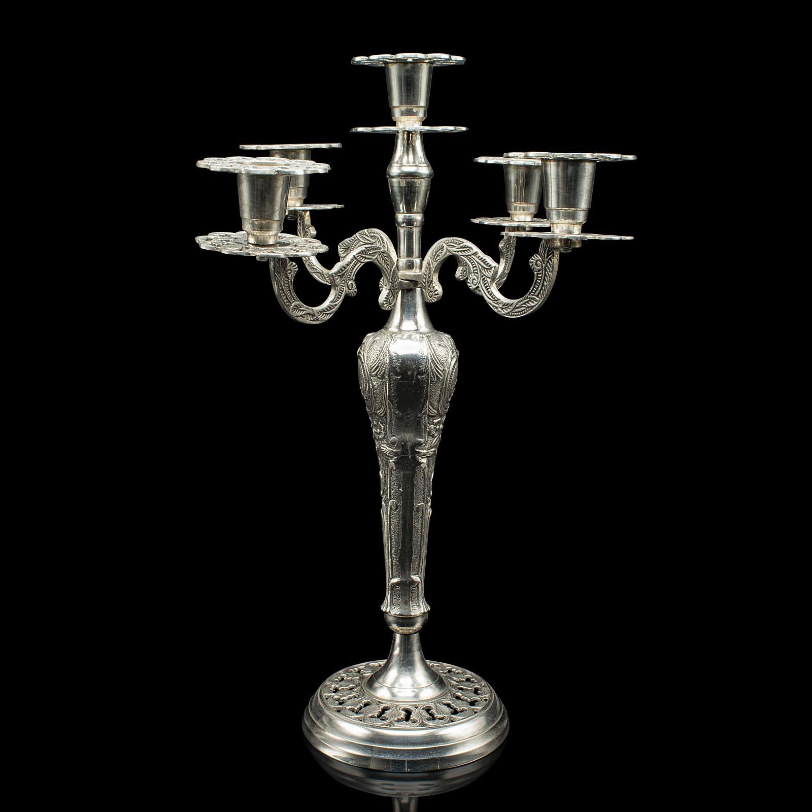Candeliere d'epoca a 4 rami, candelabro, centrotavola, Art Deco, C.C. In condizioni buone in vendita a Hele, Devon, GB
