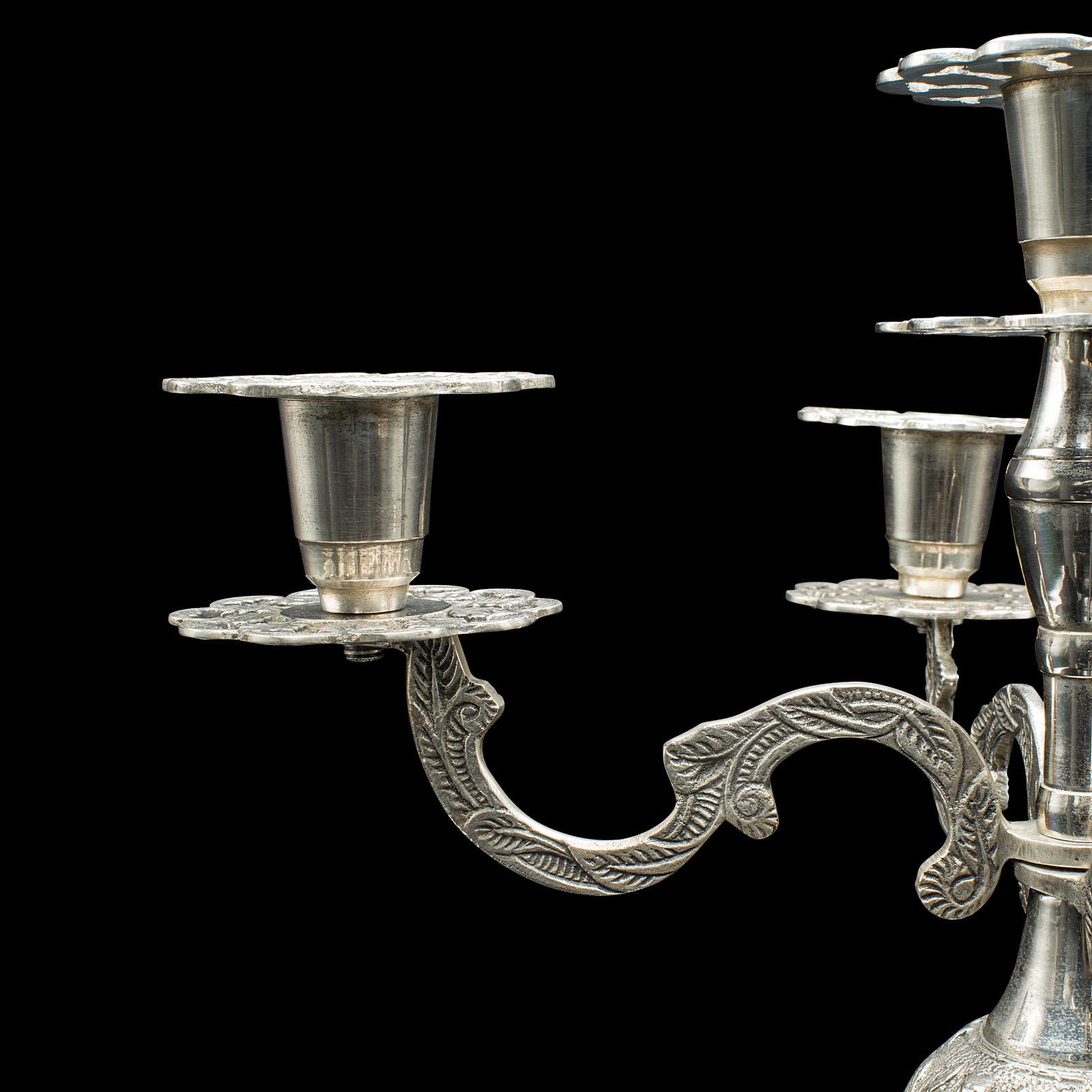 Metallo Candeliere d'epoca a 4 rami, candelabro, centrotavola, Art Deco, C.C. in vendita