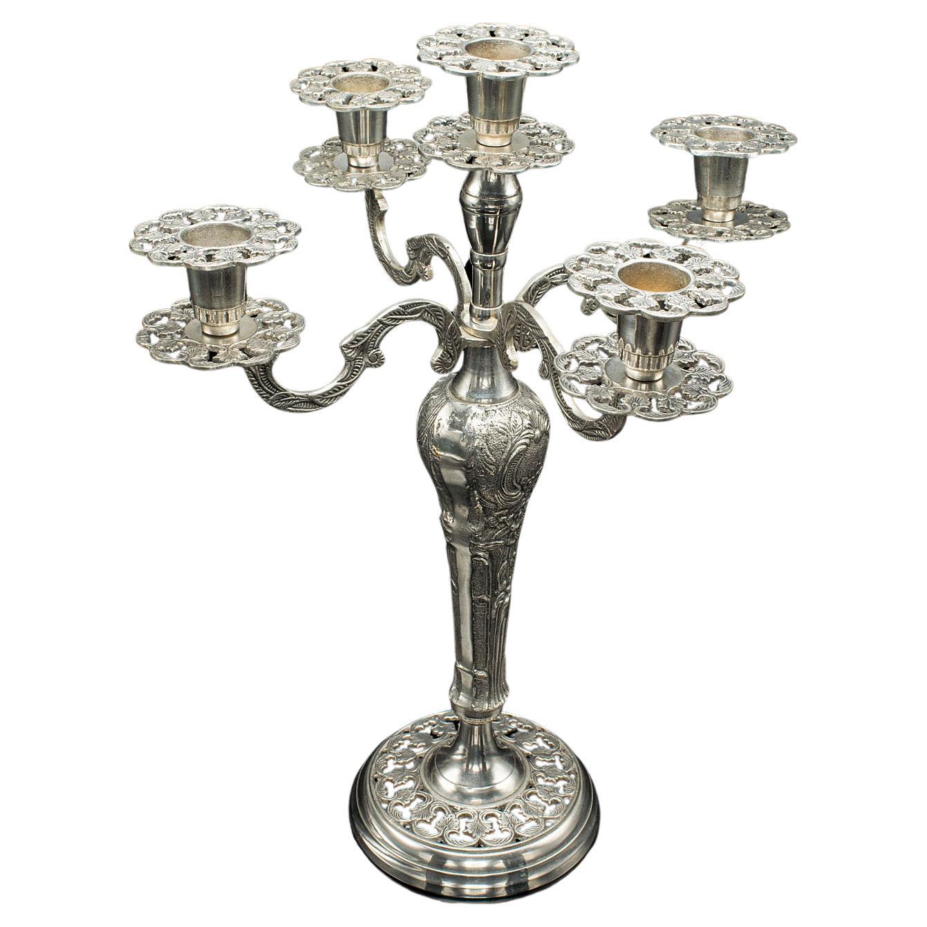 Vintage 4 Branch Candlestick, Candelabra, Table Centrepiece, Art Deco, C.1940