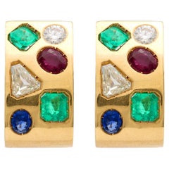 Vintage 4 Carat Total Gemstone Weight 14K Yellow Gold Earrings