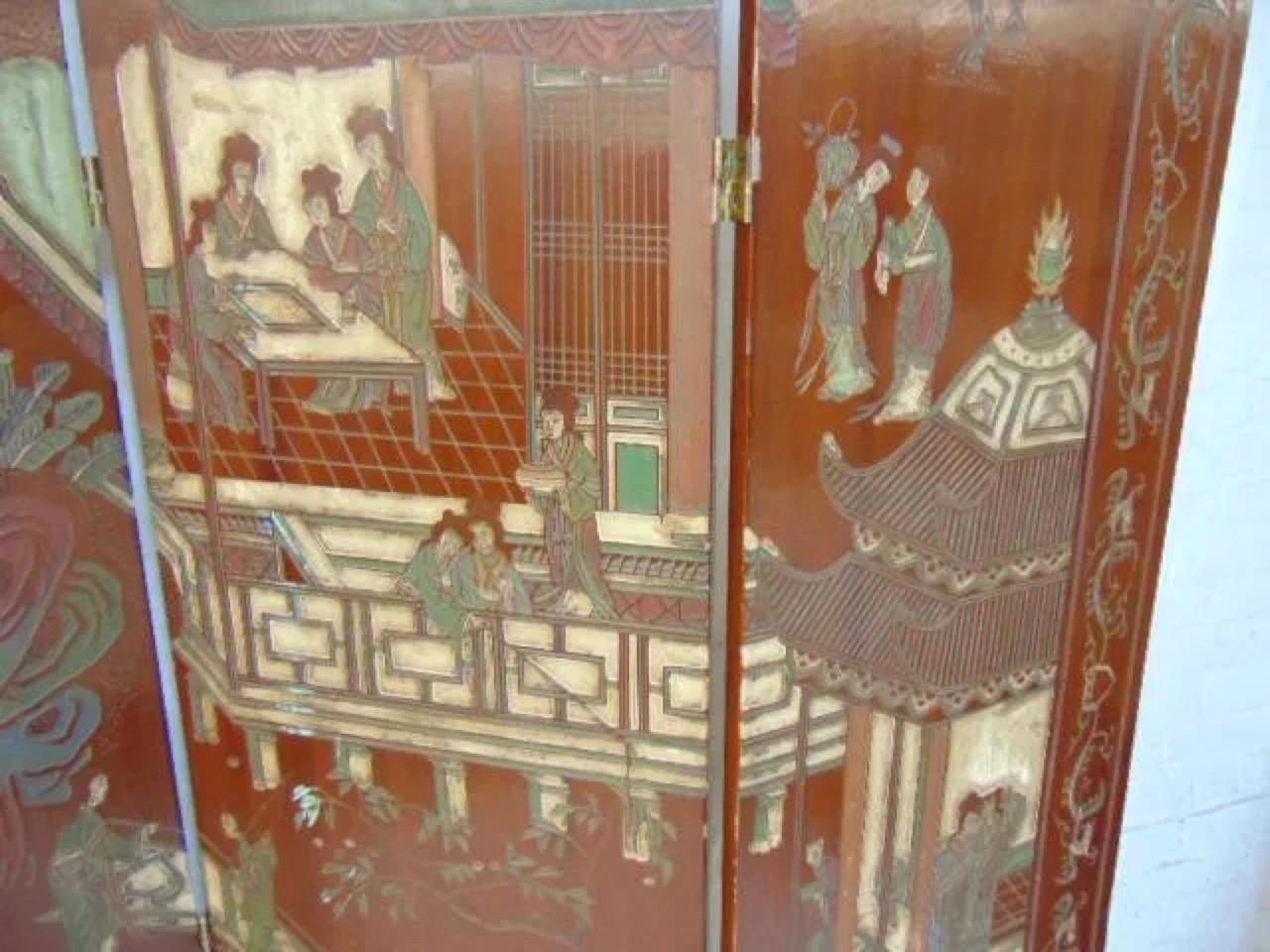 4 panel, decorated on both sides, each panel is 16