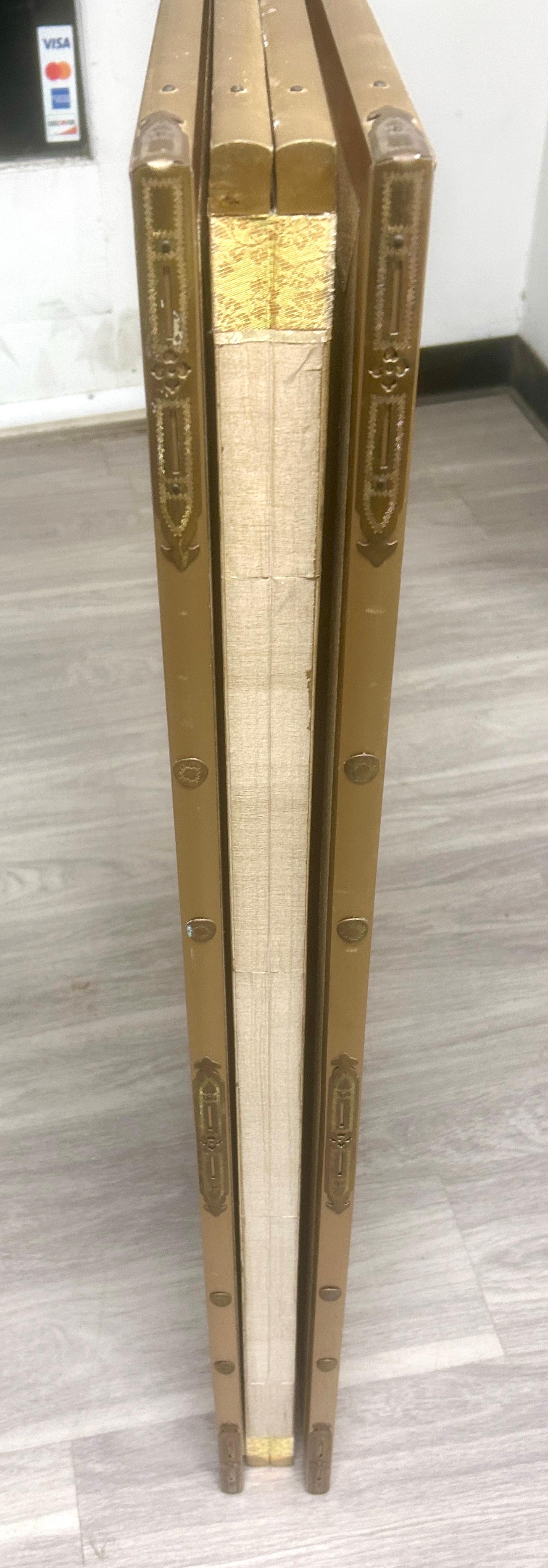 Vintage 4-Panel Silk Japanese Byobu Folding Screen with White Peonies For Sale 7