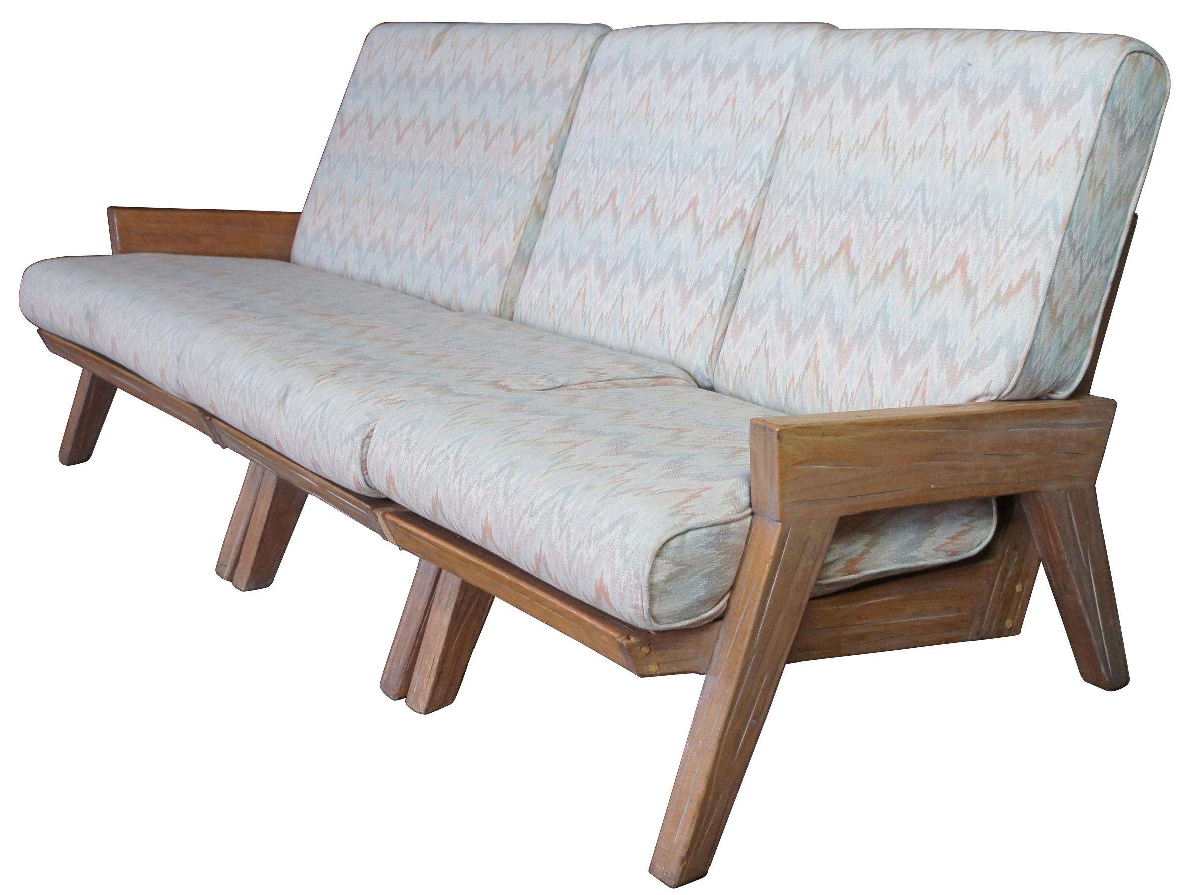 Rustikales Vintage-Sofa und Loungesessel, 4 Stühle, August Brandt Ranch Eiche, Vintage im Zustand „Gut“ im Angebot in Dayton, OH