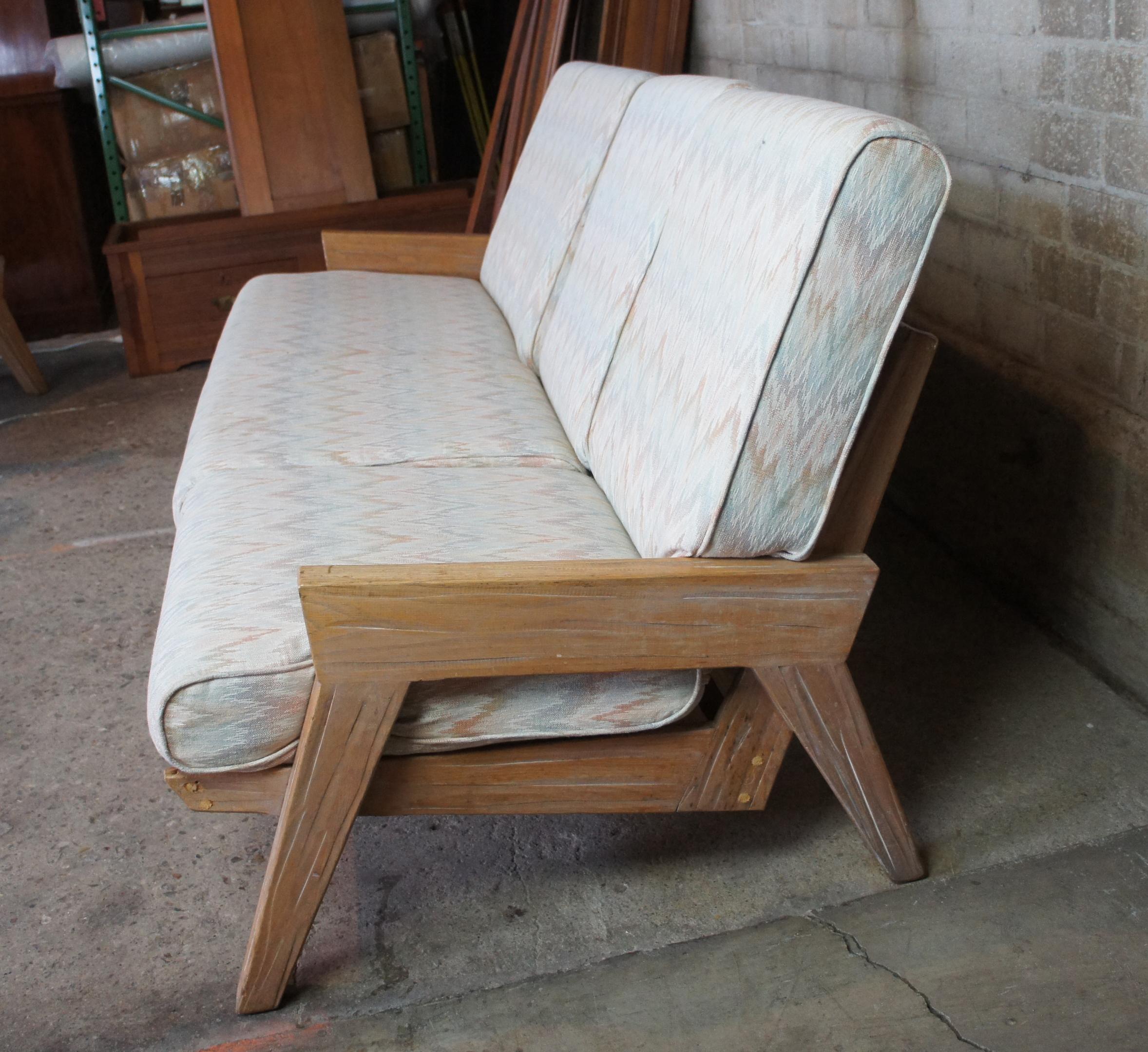Fauteuil sectionnel rustique et fauteuil de salon vintage en chêne de ranch August Brandt, 4 pièces Bon état - En vente à Dayton, OH