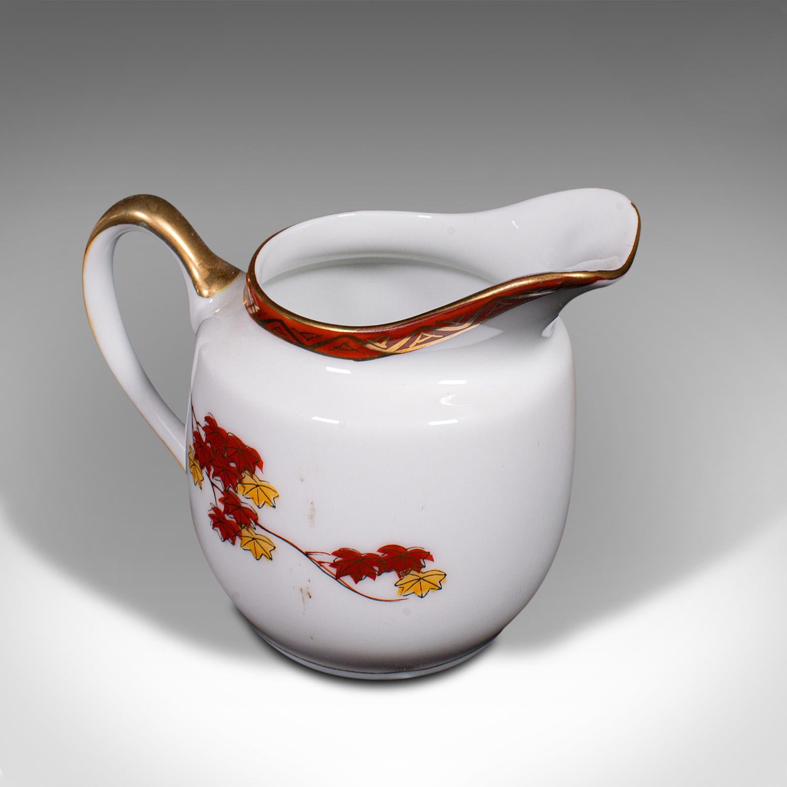 Vintage 4-person Tea Set, Japanese, Ceramic, Teapot, Cups, After Arita, Art Deco For Sale 4