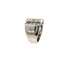 Vintage 4 Row Diamond Dress Ring, 18ct White Gold, 0.60ct total