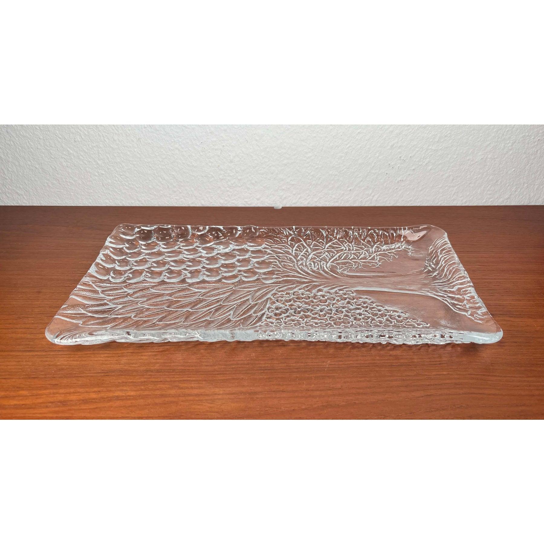 Vintage 4 Jahreszeiten Baum Design Glas Tortenplatte von Riedel Glas, 1970er Jahre im Angebot 2