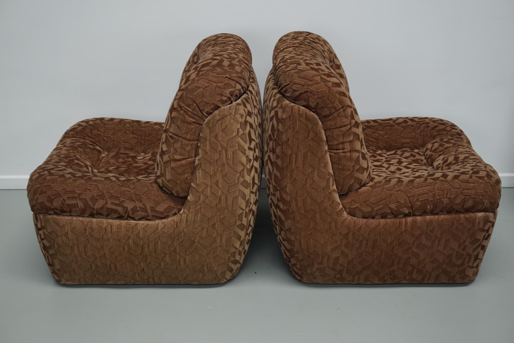 Vintage 4-seat Brown Italian Modular Design Sofa Corduroy, 1970s 11