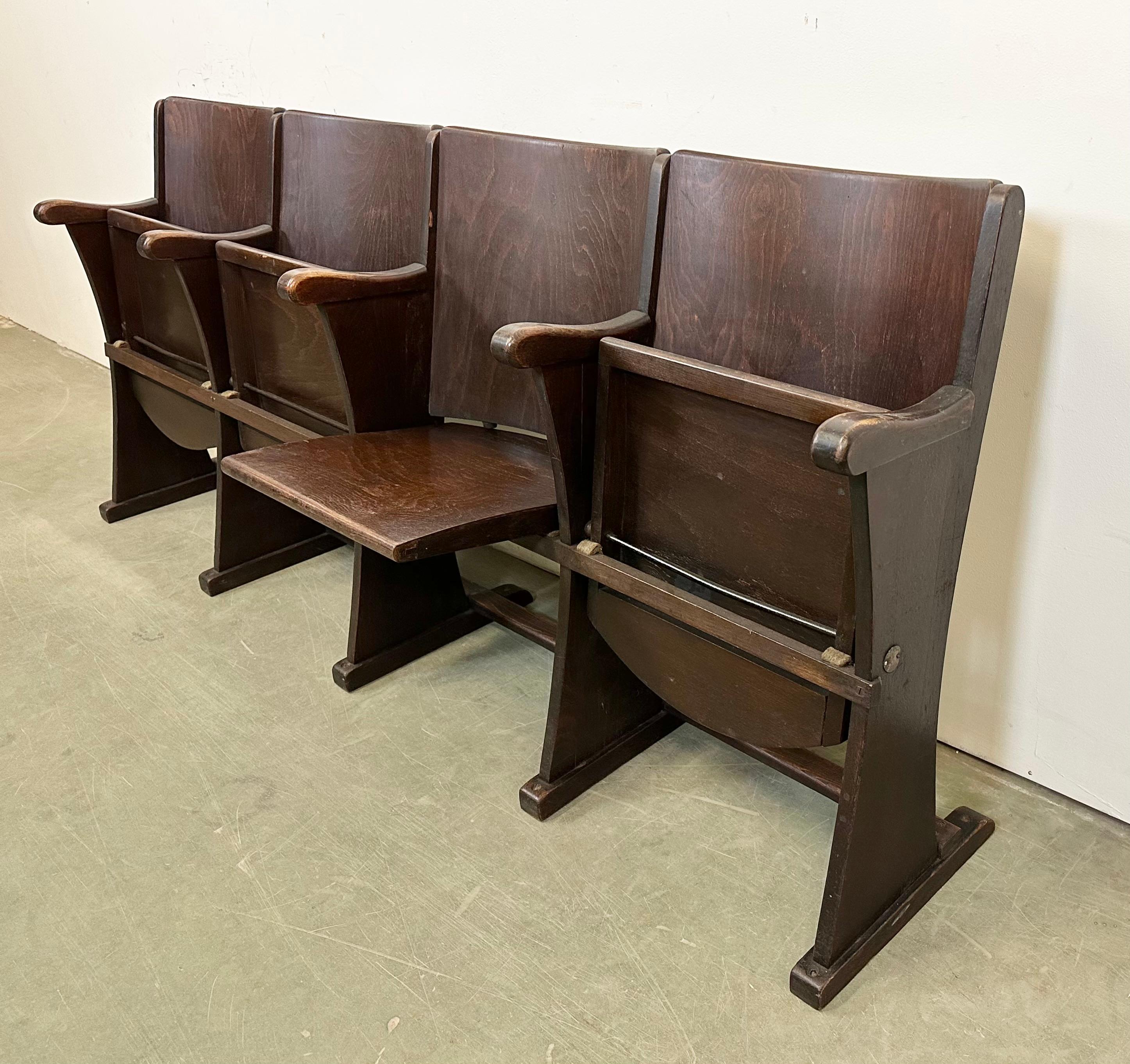Vintage 4-Seat Cinema Bench from Thonet , 1950s For Sale 2