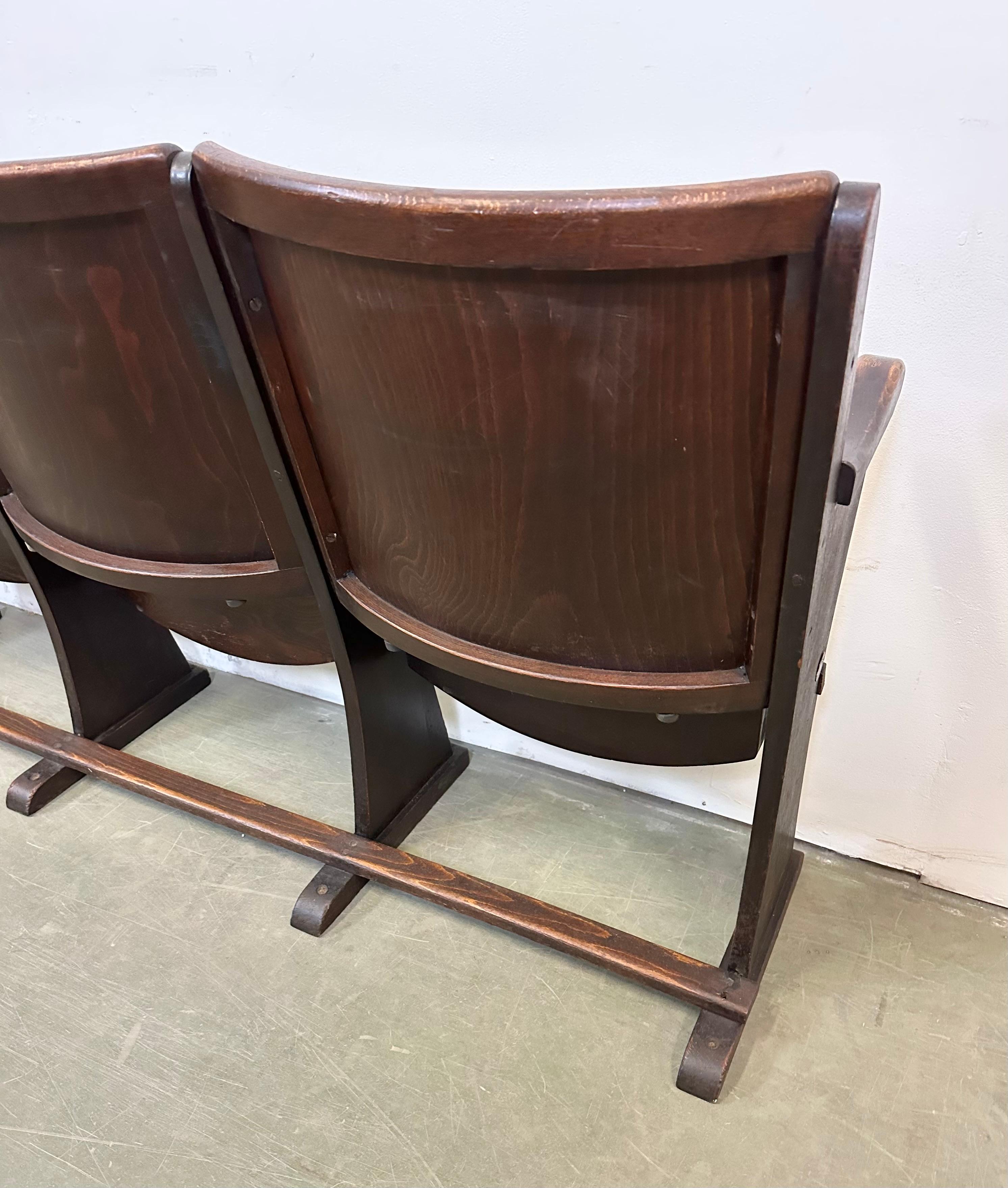 Vintage 4-Seat Cinema Bench from Thonet , 1950s For Sale 3