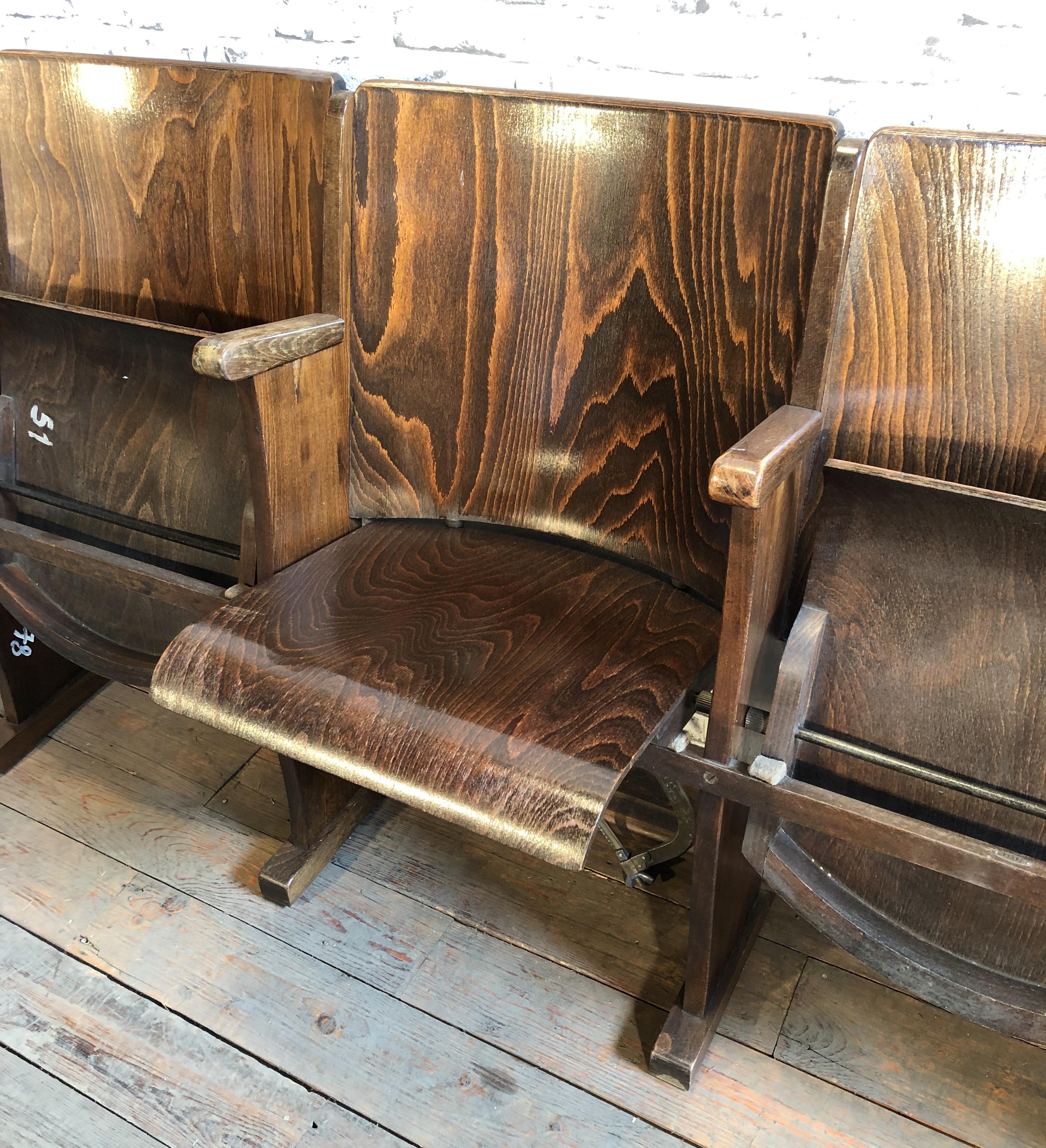 Vintage 4-Seat Cinema Bench From Ton, 1950s 3