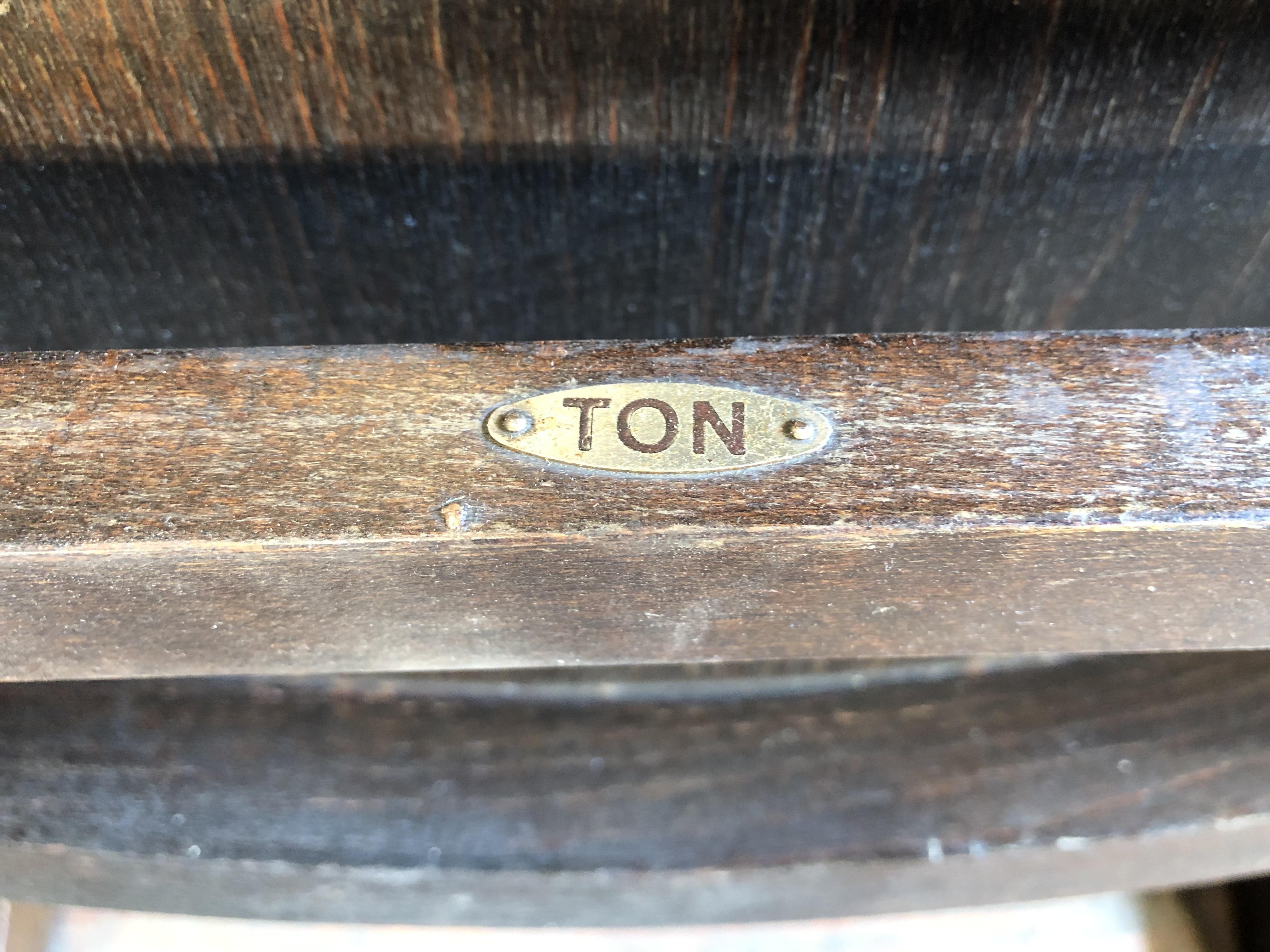 Vintage 4-Seat Cinema Bench From Ton, 1950s 5