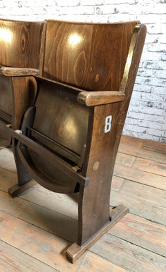 Vintage 4-Seat Cinema Bench From Ton, 1950s