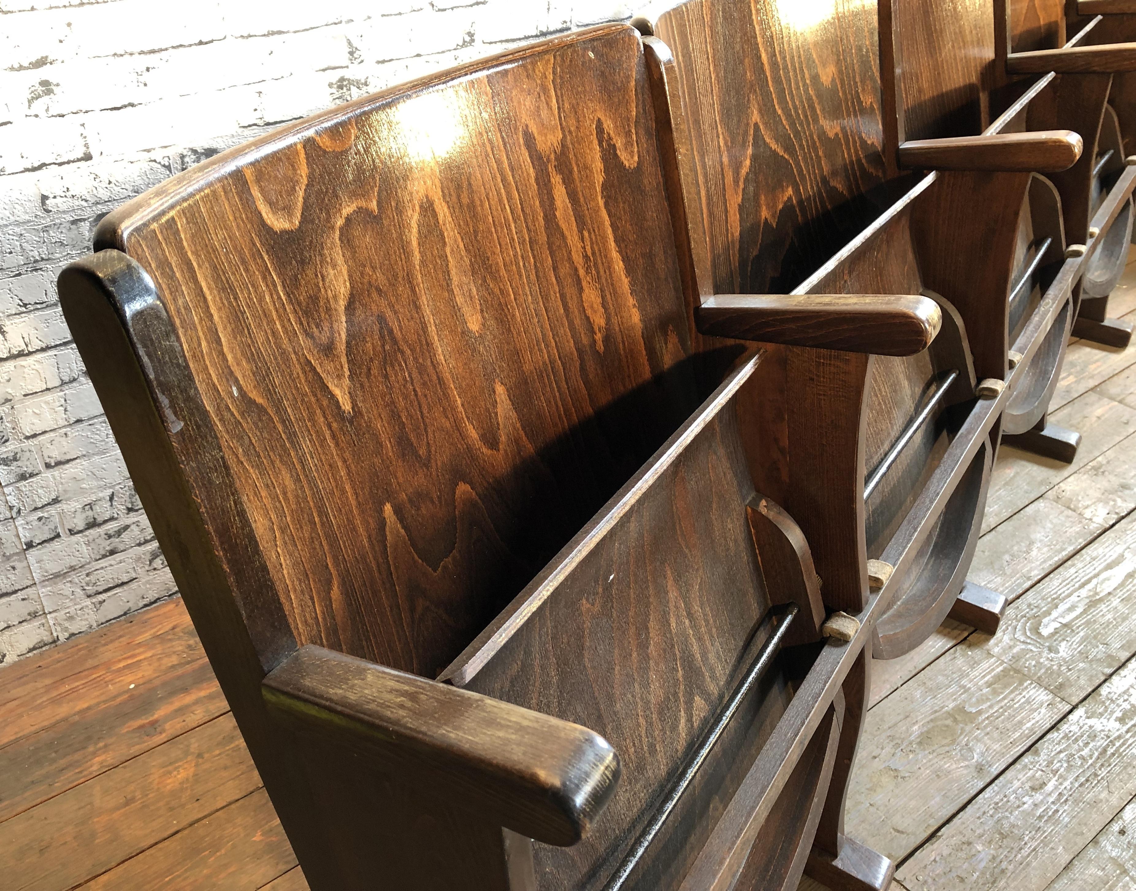 20th Century Vintage 4-Seat Cinema Bench From Ton, 1950s