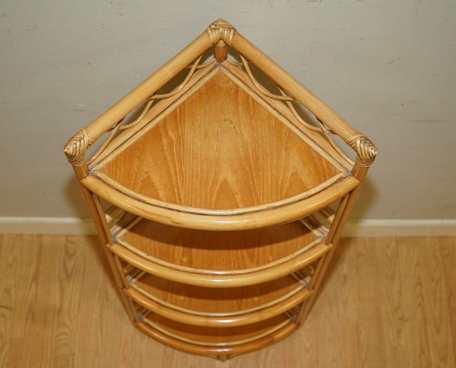 Vintage 4 Tier Freestanding Corner Whatnot Shelves Bookcase Display Stand For Sale 3