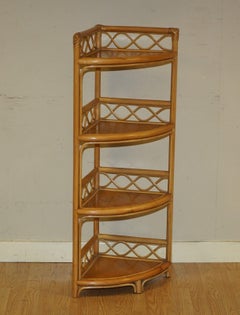 Vintage 4 Tiers Freestanding Corner Whatnot Shelves Bookcase Display Stand