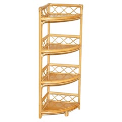 Vintage 4 Tiers Freestanding Corner Whatnot Shelves Bookcase Display Stand