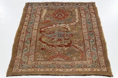 Vintage 4 X 4 Runner in lana persiano Bakshaeish in marrone con disegno floreale