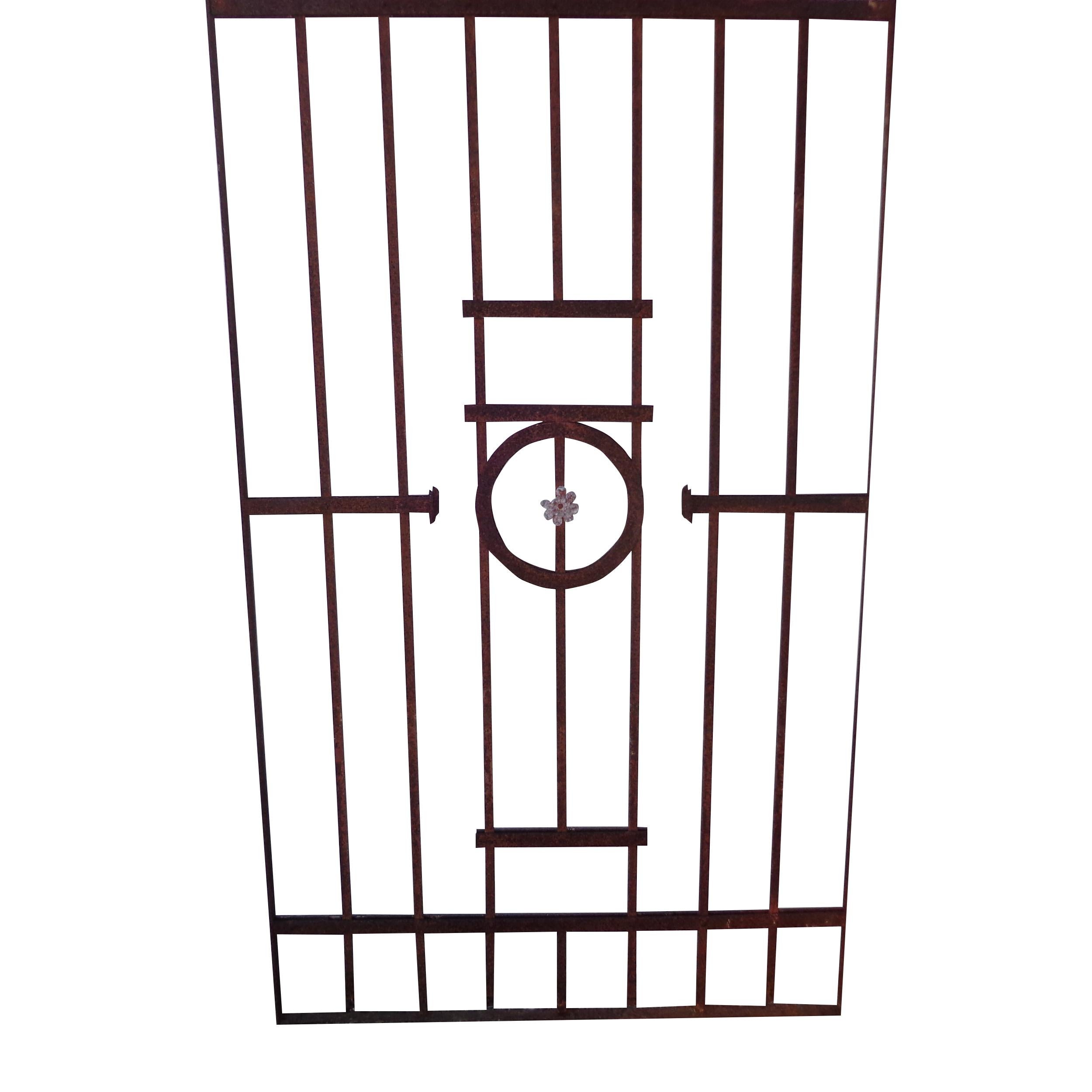 Wrought Iron Vintage Architectural Gate For Sale