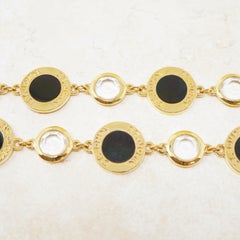 Vintage 40" Gilt, Enamel & Crystal Necklace by St. John, 1980s
