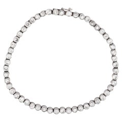 Vintage 4.00 carat bezel set diamond platinum tennis bracelet