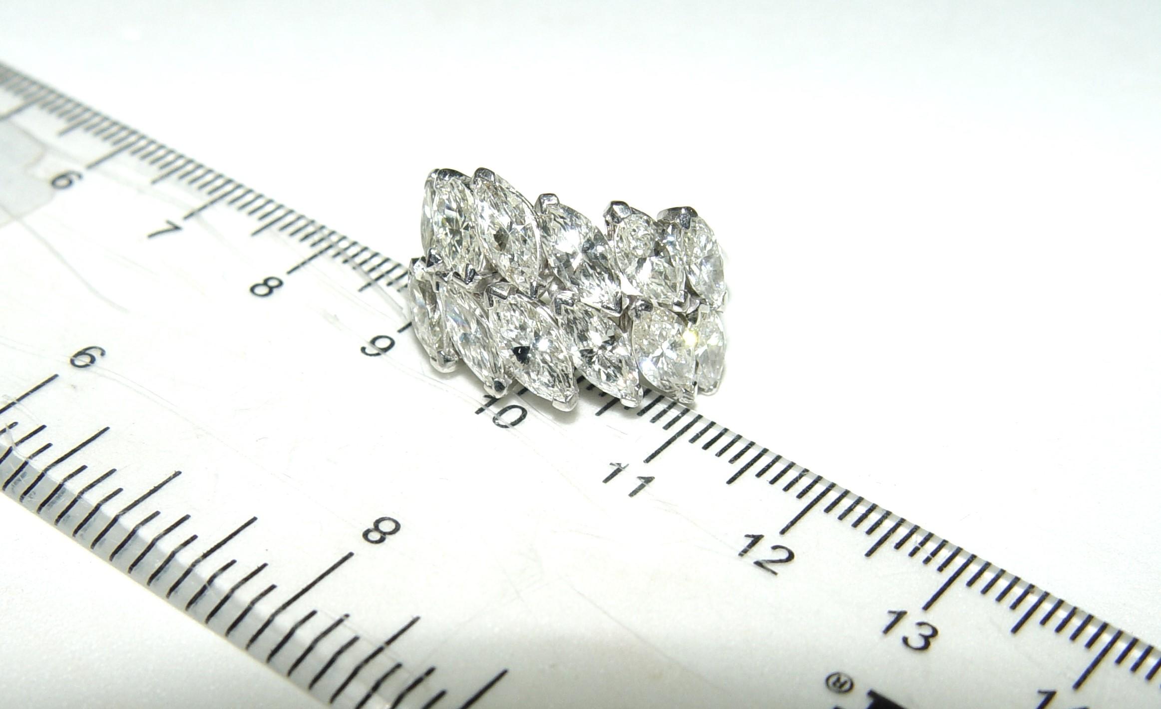 Vintage 4.00CT(Est). Marquise Diamond Cocktail Ring PLATINUM s-7 For Sale 7