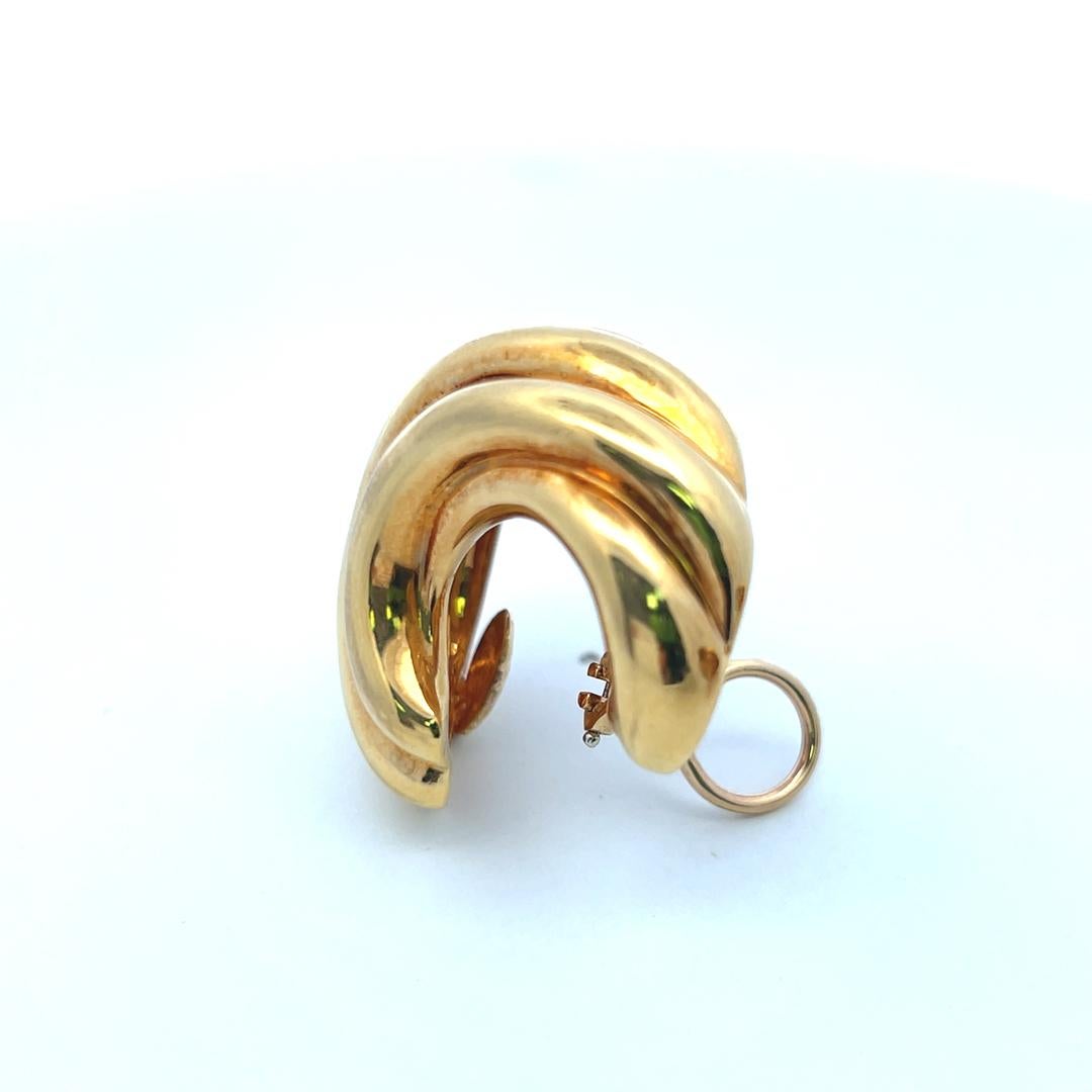 Vintage 40,30 Gramm 1,40 Zoll 18 Karat Gelbgold Clip auf Ohrringe im Angebot 9