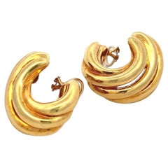 Vintage 40,30 Gramm 1,40 Zoll 18 Karat Gelbgold Clip auf Ohrringe