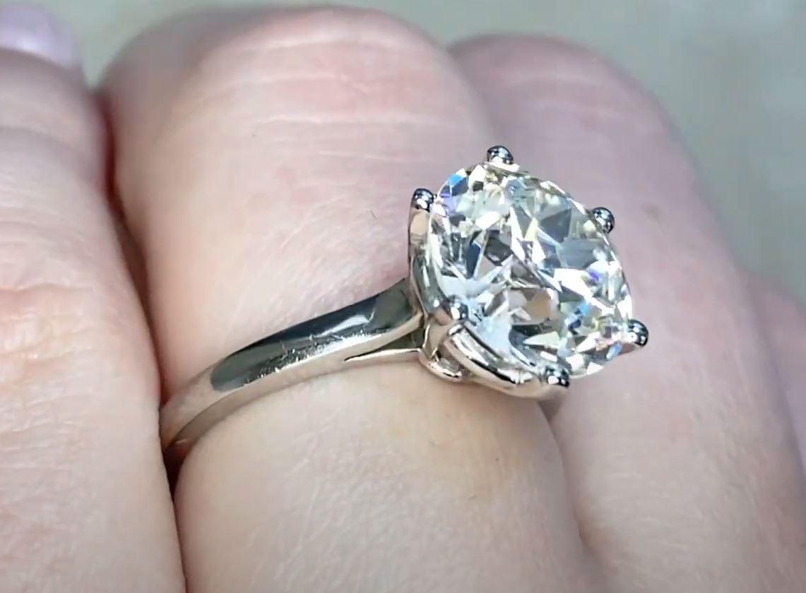 Art Deco Vintage Old European Cut Diamond Engagement Ring (Approx. 4.00-Carats), Platinum