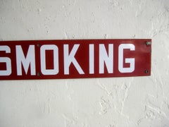 Vintage 1940s Store Gas Station "No Smoking" Porcelain Advertising Display Sign