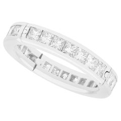 Vintage 4.10 Carat Diamond and 18k White Gold Eternity Ring